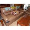 Image 1 : CONTEMPORARY DESIGN SOFA - BRINDLE LEATHER -NEW
