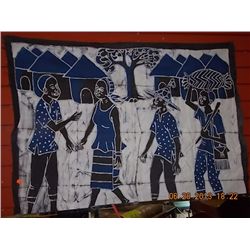 HAND CRAFTED WALL TAPESTRY - BLUE - PEOPLE DESIGN