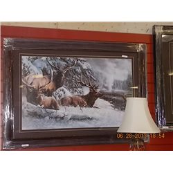 FRAMED PRINT " ELKS IN THE SNOW