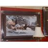 Image 1 : FRAMED PRINT " ELKS IN THE SNOW
