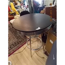 CHROME AND BLACK 50'S DINING TABLE