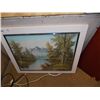 Image 1 : WOOD FRAMED PICTURE - LAKE