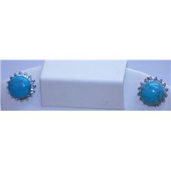 TURQOUISE AND CZ EARRING