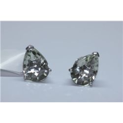 27.20 CTW GREEN AMETHYST EARINGS  .925 STERLING SILVER