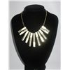 Image 1 : 151CTW WHITE HANGING BARS BRASS NECKLACE;18INCH