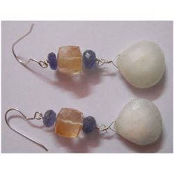 Natural 55.80 ctw Semi Precious Earring .925 Sterling