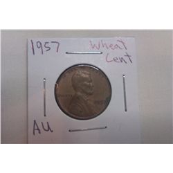 1957 AU Wheat Cent