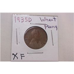 1935D XF Wheat Cent