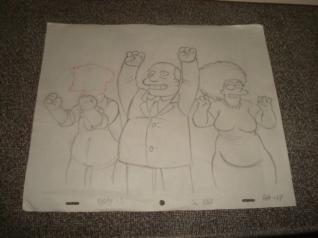 The Simpsons Animation Production Drawing