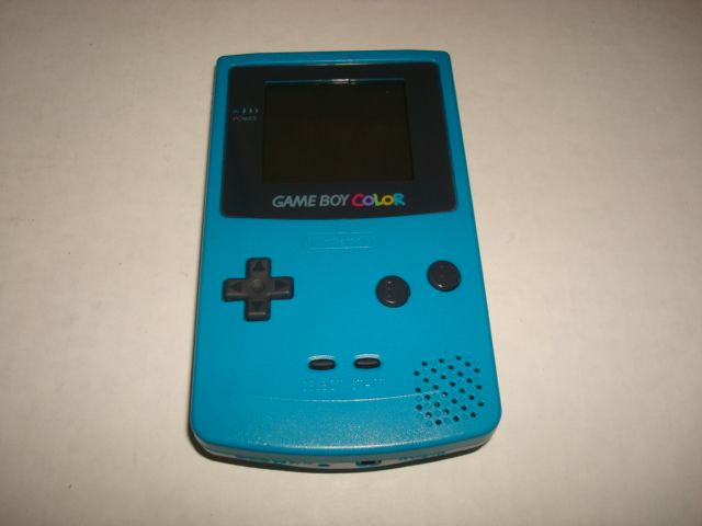 Nintendo Gameboy Color Teal Blue System Handheld With 12 Games & carry case