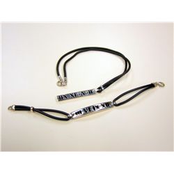 Tiffany & Co Silver Black Enamel Atlas Surfer Bracelet & Necklace Set