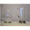 Image 2 : Set Of *2* Duncan Miller Iced Tea & Lemonade Glass Pitchers Sterling Silver Base