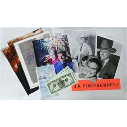 Larry Hagman Personal Signed Memorabilia Collection