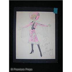 Lucille Ball Hand Drawn Costume Sketch