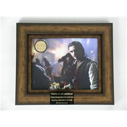 Pirates Of The Caribbean Gold Coin & Orlando Bloom Photo-Autograph
