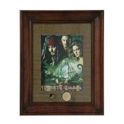 Pirates Of The Caribbean Gold Nugget- Coin- Artwork Signed By Johnny Depp