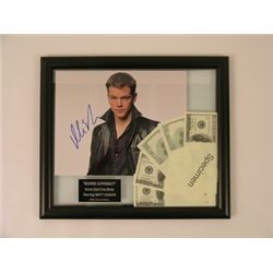 The Bourne Supremacy Money Props & Matt Damon Autograph Photo