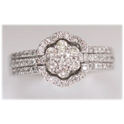 Genuine 1.00 ctw 18k Diamond White Gold Ring