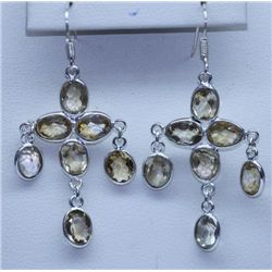 18.25 CTW CITRINE EARRINGS .925 STERLING SILVER