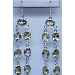 28.85 CTW CITRINE EARRINGS .925 STERLING SILVER