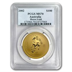 2002 1 oz Gold Year of the Horse Lunar Coin (Series 1)