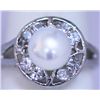 Image 1 : WHITE PEARL AND CZ RING