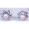 Image 1 : PEACH PEARL AND CZ EARRING