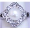 Image 1 : WHITE PEARL AND CZ RING