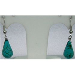 BLUE TURQUISE TEARDROP DANGLING EARRINGS