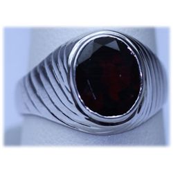 27.25 CTW GARNET RING .925 STERLING SILVER