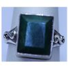 Image 1 : 28.35 CTW EMERALD  RING .925 STERLING SILVER