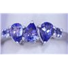 Image 1 : 10.45 CTW TANZANITE RING .925 STERLING SILVER
