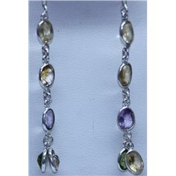 15.20 CTW AMETHYST, CITRINE, PERIDOT EARRINGS .925 STER