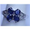 Image 1 : 12.40 CTW SAPPHIRE AND DIAMOND RING .925 STERLING SILVE