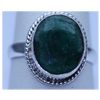 Image 1 : 24.80 CTW EMERALD  RING .925 STERLING SILVER