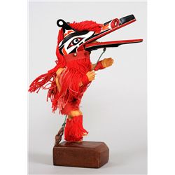 Articulated Kwakwaka'wakw Hamatsa Dancer Carved in Alert Bay, B.C. 7 1/4" H. 4" W.  Good Condition