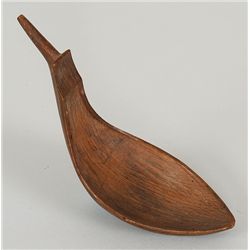 19TH C. Kwakiutl Wood Spoon, Very Finely Carved 5 1/4" L. 2" W.  Fine Condition