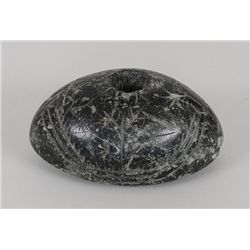 Plains Stone Club with Incised Design 3 1/2" L. 2 1/4" W.  Good Condition