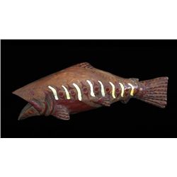 Salish Salmon Rattle Carved by Simon Charlie Used in First Salmon Ceremony  Good Condition