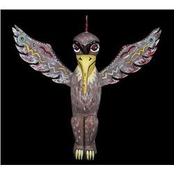 Carved Cedar Thunderbird House Post ca. 1950  25 1/2" H. 28" W.  Good Condition
