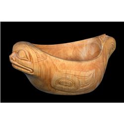 Haisla Seal Bowl Carved by Henry Robertson 11" L. 7" W.  Good Condition