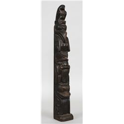 Finely Carved Tsimshian Totem with Eagle, Raven, Beaver and Wasco by Robert Jackson Signed R.B.J. 23