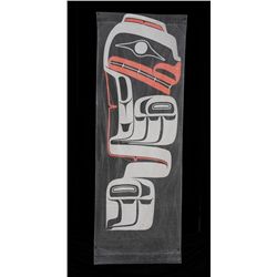 Robert Davidson Silkscreen Street Banner with Bear Design 32"x 87 1/2"