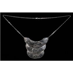 Northwest Coast Silver Gorget 4" W.  Fine Condition