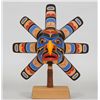 Image 1 : Tom Patterson Carved Hawk Sun Rattle 16" H. 13" W.  Good Condition