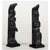Image 1 : Two Captain Andy Brown Carved Argillite Totems 4 1/2" H. As Is