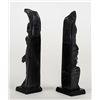 Image 2 : Two Captain Andy Brown Carved Argillite Totems 4 1/2" H. As Is