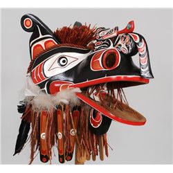 Kwakwaka'wakw Crooked Beak Mask Carved by Silas Coon Jr. - Alert Bay, B.C.  15" L. 9" H.