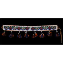 Athapaskan Beaded Belt with Floral and Geometric Design 28" L. 3" W.  Good Condition
