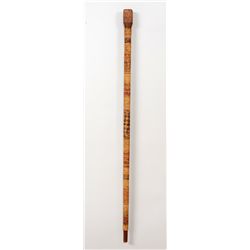 Makah Basketry Covered Wood Cane ca. 1930, Geometric Design 34 1/2" H.  Fair Condition with Some Los